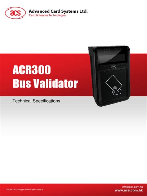 bus smart card validator|ACR300 Bus Validator .